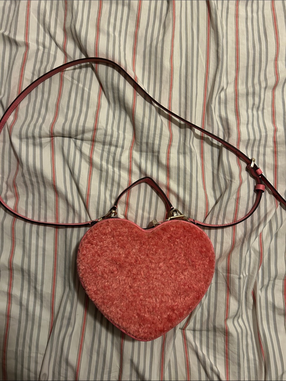 Heart-Shaped Crossbody Bag in Coral Pink